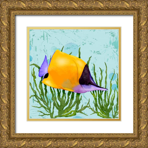Tropical Fish in Seaweed II Gold Ornate Wood Framed Art Print with Double Matting by Reynolds, Jade