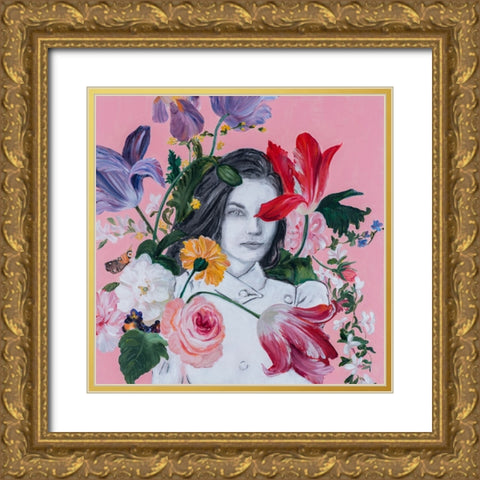 Portraits in Bloom II Gold Ornate Wood Framed Art Print with Double Matting by Iafrate, Sandra
