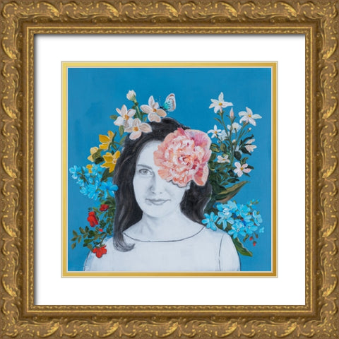 Portraits in Bloom III Gold Ornate Wood Framed Art Print with Double Matting by Iafrate, Sandra