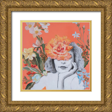 Portraits in Bloom IV Gold Ornate Wood Framed Art Print with Double Matting by Iafrate, Sandra