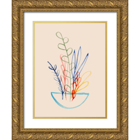 Fun Bunch I Gold Ornate Wood Framed Art Print with Double Matting by Green, Jacob