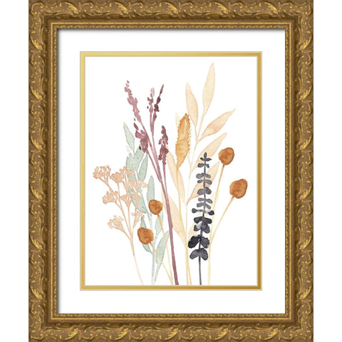 Gathered Bouquet II Gold Ornate Wood Framed Art Print with Double Matting by Warren, Annie