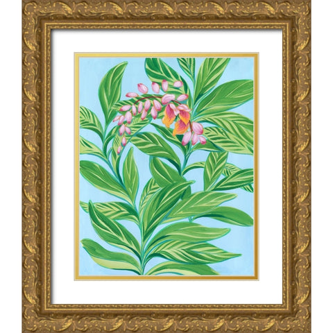 Tropical Shell Ginger I Gold Ornate Wood Framed Art Print with Double Matting by Marr, Laura