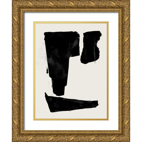 Triple Block Print I Gold Ornate Wood Framed Art Print with Double Matting by Green, Jacob