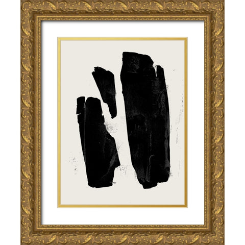 Triple Block Print II Gold Ornate Wood Framed Art Print with Double Matting by Green, Jacob