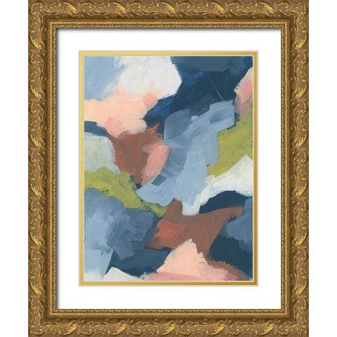 Soft Indigo Atmosphere II Gold Ornate Wood Framed Art Print with Double Matting by Vess, June Erica