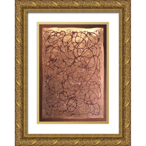 Graffiti in Copper I Gold Ornate Wood Framed Art Print with Double Matting by Lam, Vanna