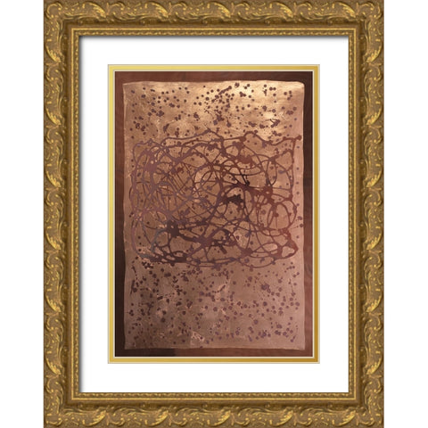 Graffiti in Copper II Gold Ornate Wood Framed Art Print with Double Matting by Lam, Vanna