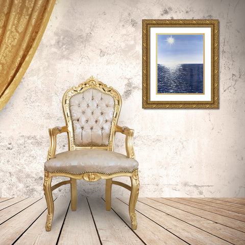 Solar Glitter I Gold Ornate Wood Framed Art Print with Double Matting by Willett, Michael