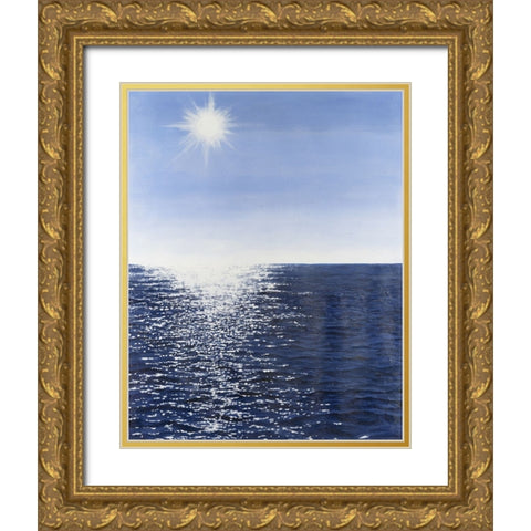 Solar Glitter I Gold Ornate Wood Framed Art Print with Double Matting by Willett, Michael