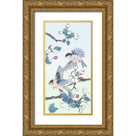 Whispers of Spring III Gold Ornate Wood Framed Art Print with Double Matting by Wang, Melissa