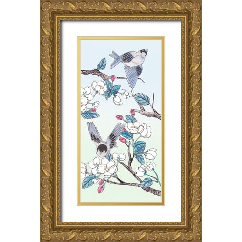 Whispers of Spring IV Gold Ornate Wood Framed Art Print with Double Matting by Wang, Melissa