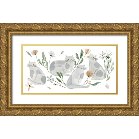 Morning Tiger VII Gold Ornate Wood Framed Art Print with Double Matting by Wang, Melissa
