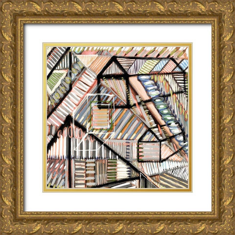 Construct I Gold Ornate Wood Framed Art Print with Double Matting by Galapon, Nikki