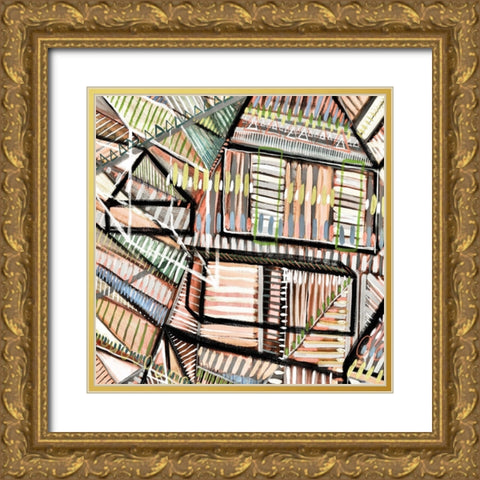 Construct II Gold Ornate Wood Framed Art Print with Double Matting by Galapon, Nikki