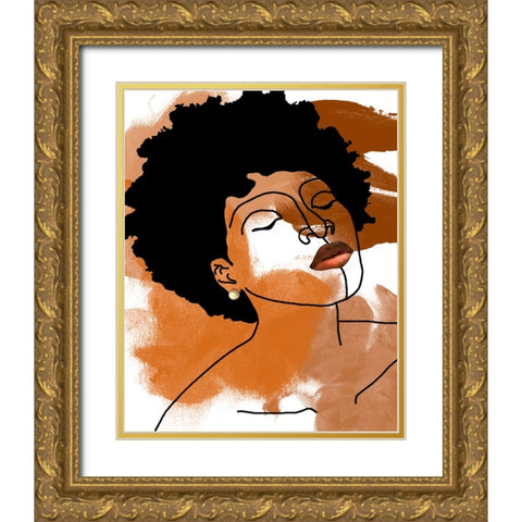 Phenomal Women IV Gold Ornate Wood Framed Art Print with Double Matting by Saunders, Alonzo