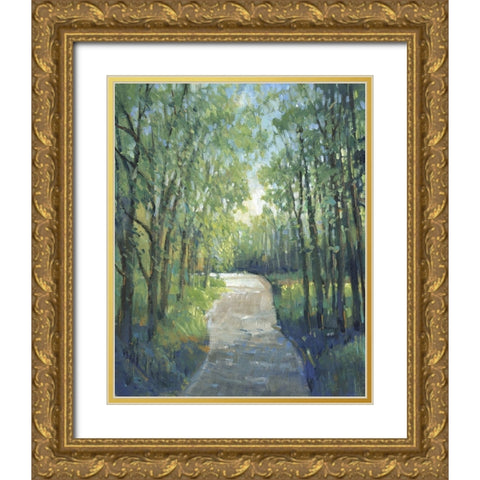 Golden Light Pathways I Gold Ornate Wood Framed Art Print with Double Matting by OToole, Tim