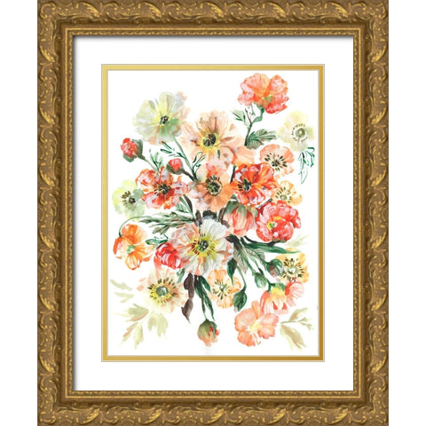 Icelandic Poppies I Gold Ornate Wood Framed Art Print with Double Matting by Zwara, Ania