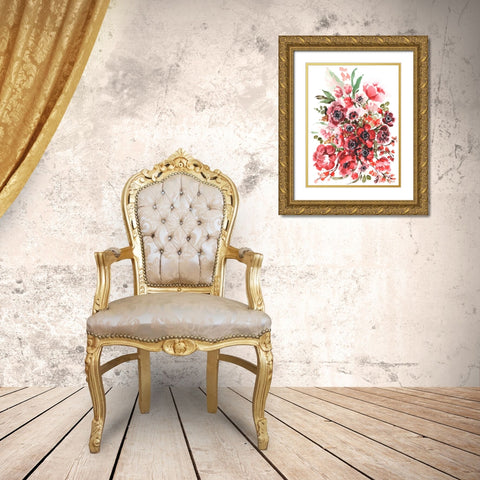 Icelandic Poppies II Gold Ornate Wood Framed Art Print with Double Matting by Zwara, Ania