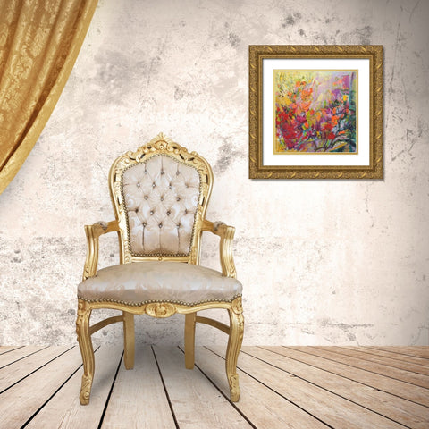 Blooming Heart I Gold Ornate Wood Framed Art Print with Double Matting by Fagan, Dorothy