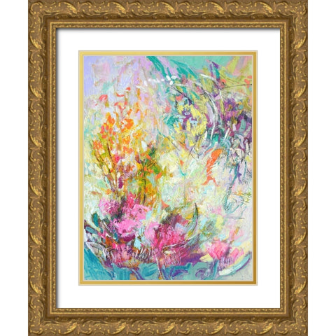 Graces Panel I Gold Ornate Wood Framed Art Print with Double Matting by Fagan, Dorothy