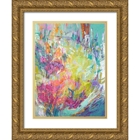 Graces Panel III Gold Ornate Wood Framed Art Print with Double Matting by Fagan, Dorothy