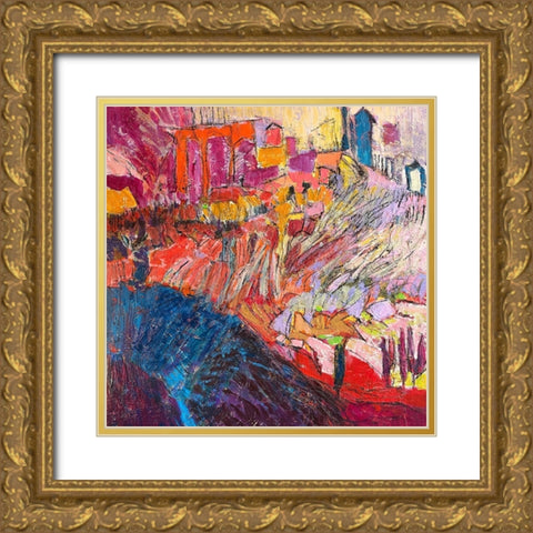 Splendid Garden III Gold Ornate Wood Framed Art Print with Double Matting by Fagan, Dorothy