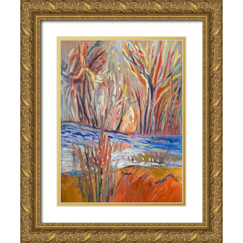 Cadmium Winter Solstice I Gold Ornate Wood Framed Art Print with Double Matting by Fagan, Dorothy