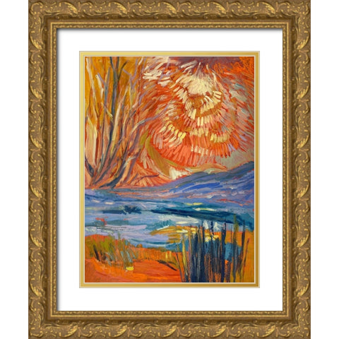 Cadmium Winter Solstice II Gold Ornate Wood Framed Art Print with Double Matting by Fagan, Dorothy