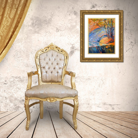 Cadmium Winter Solstice III Gold Ornate Wood Framed Art Print with Double Matting by Fagan, Dorothy
