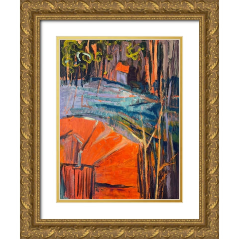 Cadmium Winter Solstice IV Gold Ornate Wood Framed Art Print with Double Matting by Fagan, Dorothy