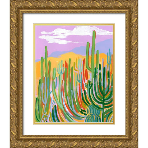 Lavender Desert II Gold Ornate Wood Framed Art Print with Double Matting by Marr, Laura