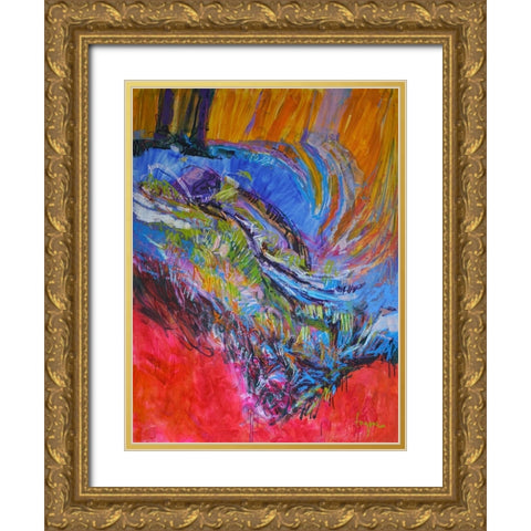 Vibrant Flow II Gold Ornate Wood Framed Art Print with Double Matting by Fagan, Dorothy