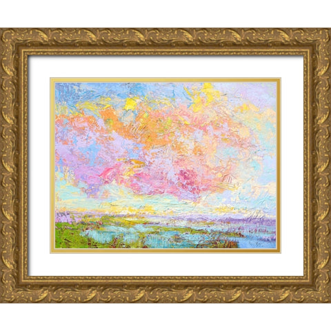 On a Summers Eve Gold Ornate Wood Framed Art Print with Double Matting by Fagan, Dorothy