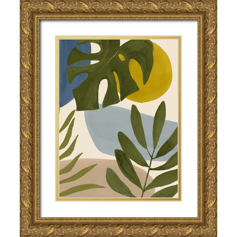 Tropica Tumble I Gold Ornate Wood Framed Art Print with Double Matting by Barnes, Victoria