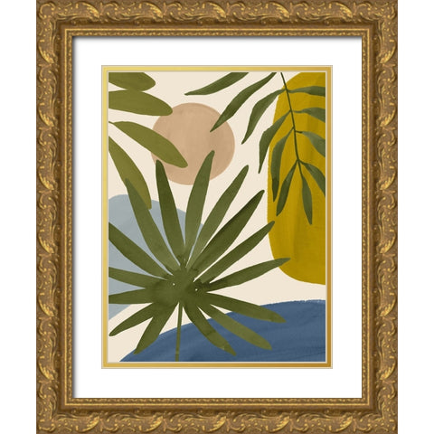 Tropica Tumble II Gold Ornate Wood Framed Art Print with Double Matting by Barnes, Victoria