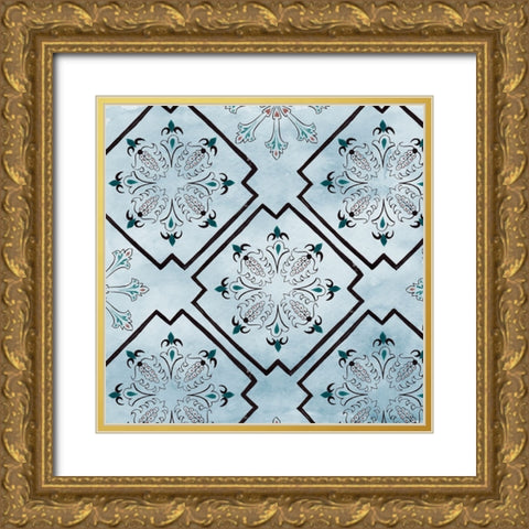 Repetition II Gold Ornate Wood Framed Art Print with Double Matting by Wang, Melissa