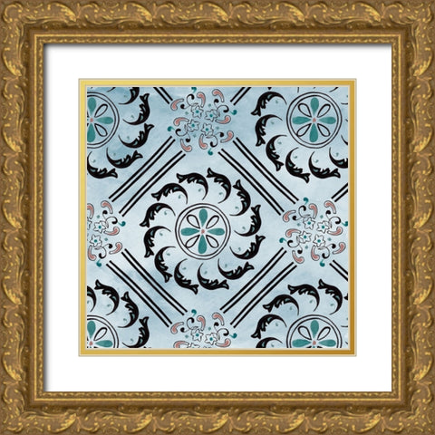 Repetition IV Gold Ornate Wood Framed Art Print with Double Matting by Wang, Melissa