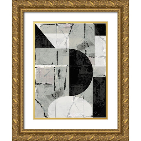 Abstract Neutrality I Gold Ornate Wood Framed Art Print with Double Matting by Cartissi