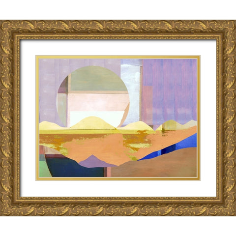 Pink Paint Gold Ornate Wood Framed Art Print with Double Matting by Cartissi