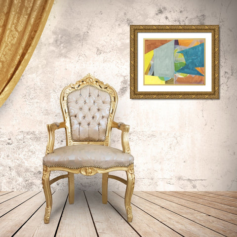 Jigsaw 2 Gold Ornate Wood Framed Art Print with Double Matting by Cartissi