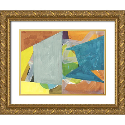 Jigsaw 2 Gold Ornate Wood Framed Art Print with Double Matting by Cartissi