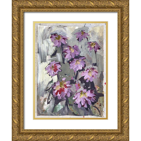 Zinnia II Gold Ornate Wood Framed Art Print with Double Matting by Ferrell, Erin McGee