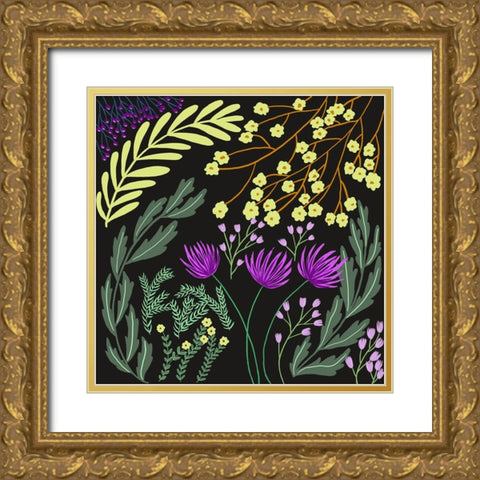 Botanical Play II Gold Ornate Wood Framed Art Print with Double Matting by Moore, Regina