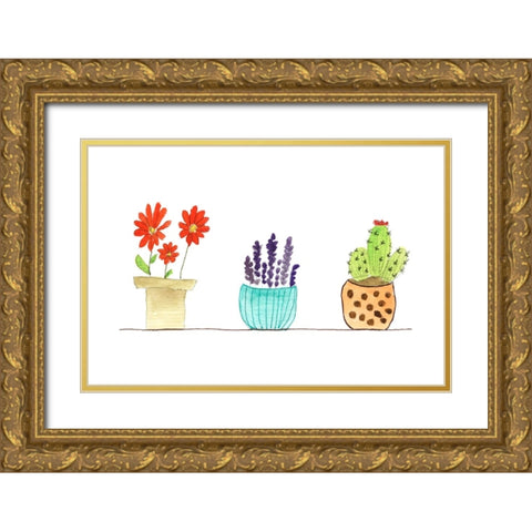 Botanical Lineup I Gold Ornate Wood Framed Art Print with Double Matting by Legner, Gayle Martin
