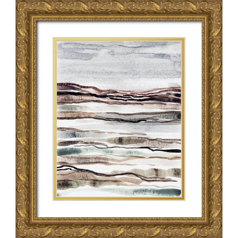 Muted Earth Layers I Gold Ornate Wood Framed Art Print with Double Matting by Galapon, Nikki