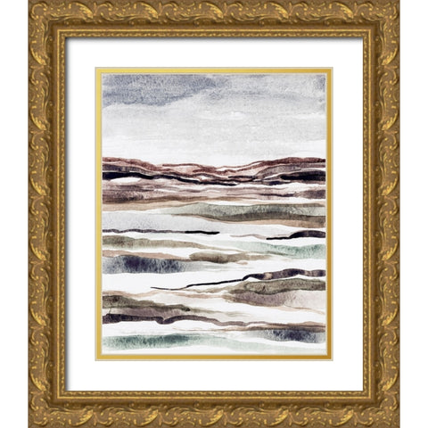 Muted Earth Layers II Gold Ornate Wood Framed Art Print with Double Matting by Galapon, Nikki