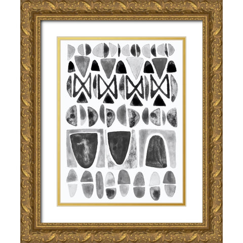 Grey Arches II Gold Ornate Wood Framed Art Print with Double Matting by Galapon, Nikki