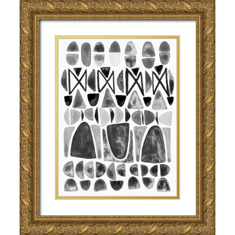 Grey Arches III Gold Ornate Wood Framed Art Print with Double Matting by Galapon, Nikki