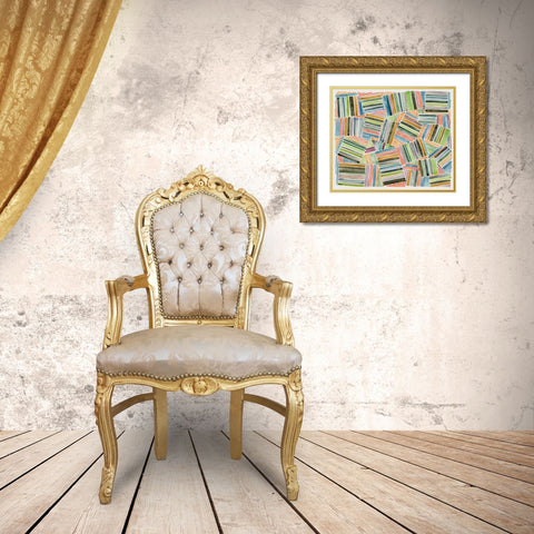 Quilted Pattern I Gold Ornate Wood Framed Art Print with Double Matting by Galapon, Nikki